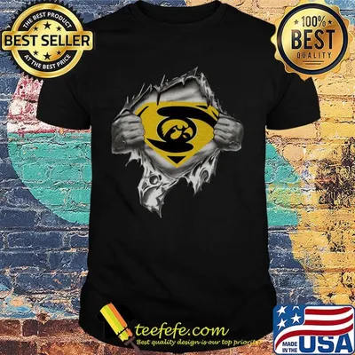 Blood insides superman iowa hawkeyes shirt