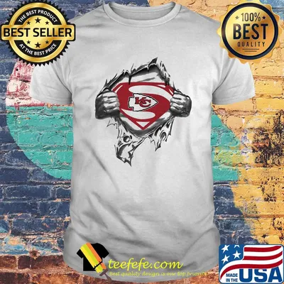 Blood insides superman kansas city chiefs shirt