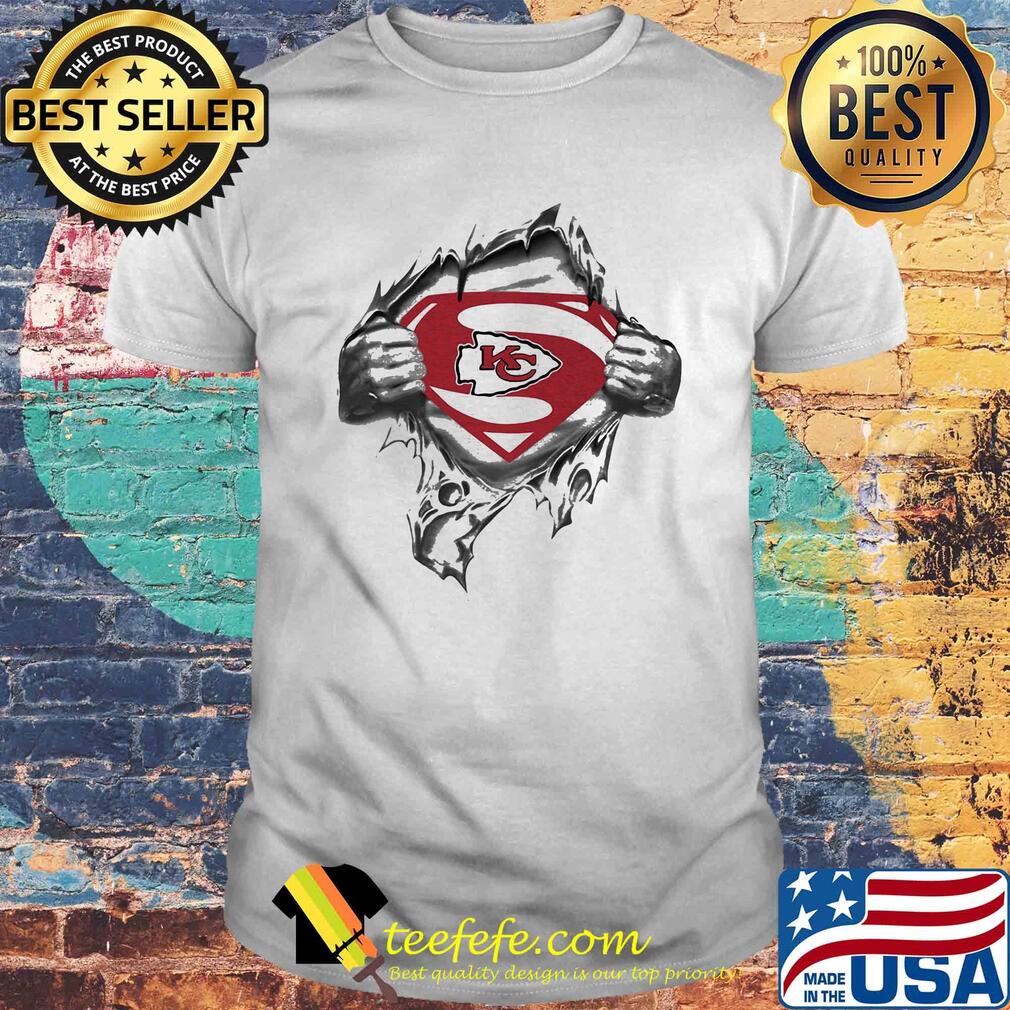 Blood insides superman kansas city chiefs shirt