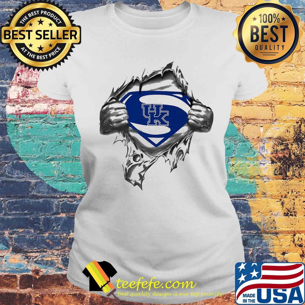 Blood insides superman kentucky wildcats logo s Laides tee Blood insides superman kentucky wildcats logo s Laides tee