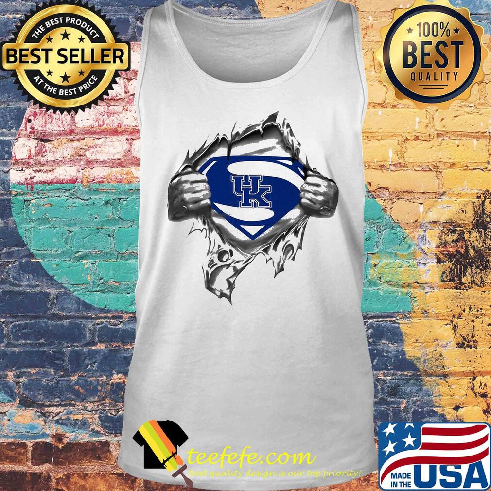 Blood insides superman kentucky wildcats logo s Tank top Blood insides superman kentucky wildcats logo s Tank top
