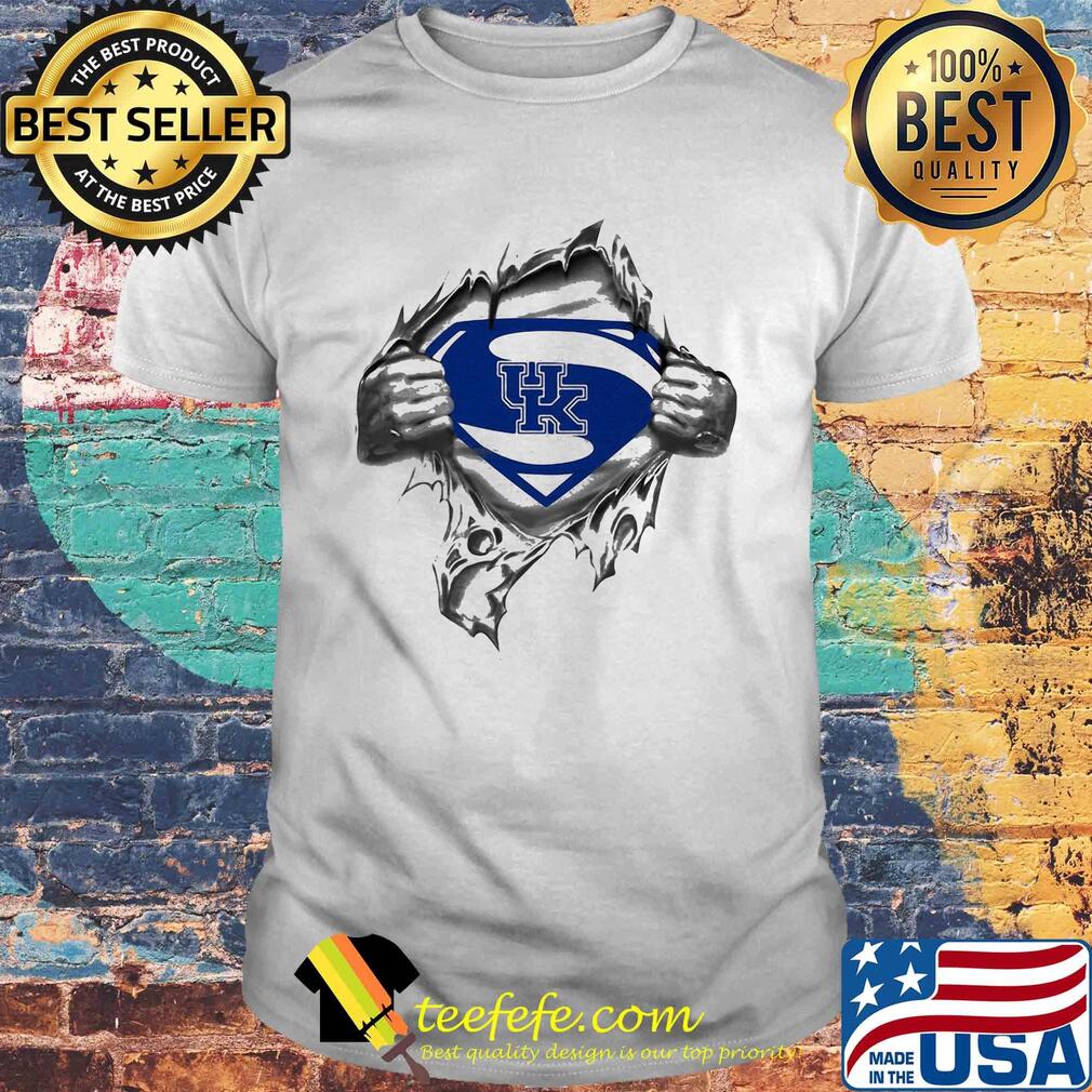 Blood insides superman kentucky wildcats logo shirt Blood insides superman kentucky wildcats logo shirt
