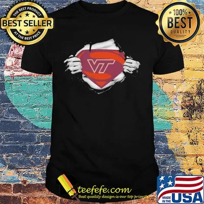 Blood insides superman virginia tech hokies football shirt