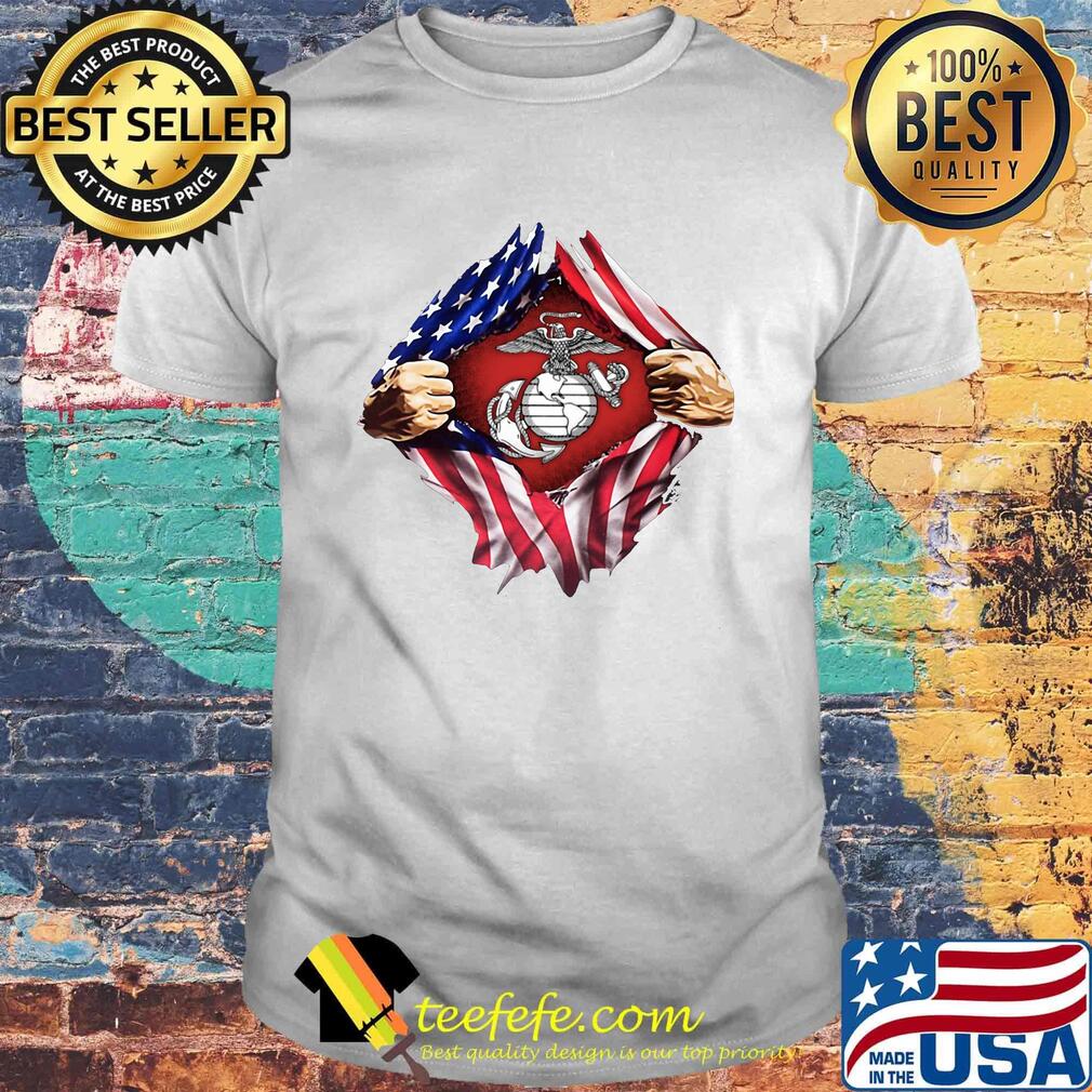 Blood insides united states marine corps american flag independence day shirt