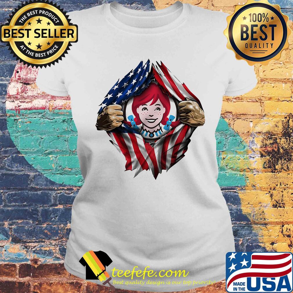 Blood insides wendy's american flag independence day s Laides tee Blood insides wendy's american flag independence day s Laides tee