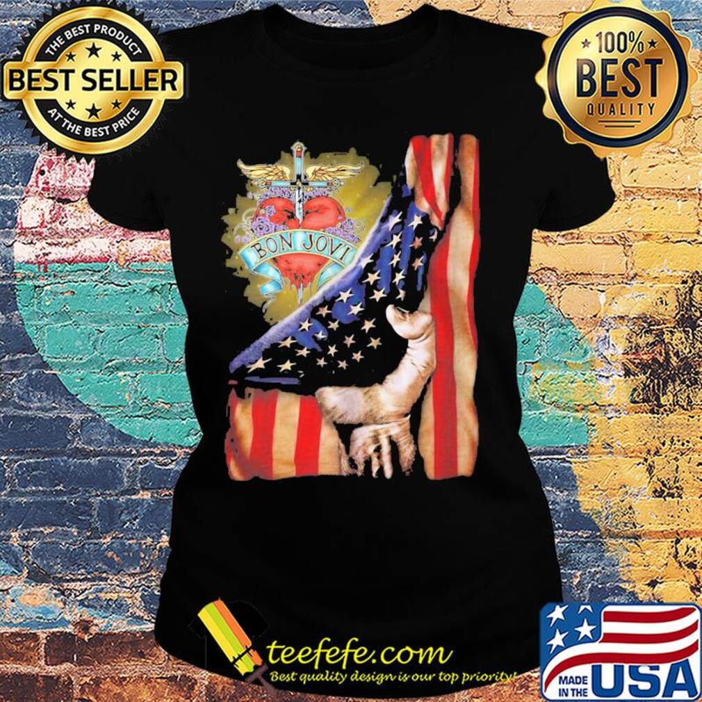 Bon jovi band american flag happy independence day s Ladies tee Bon jovi band american flag happy independence day s Ladies tee