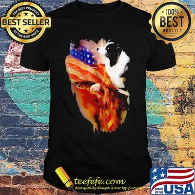 Border Collie American Wings Independence Day Shirt