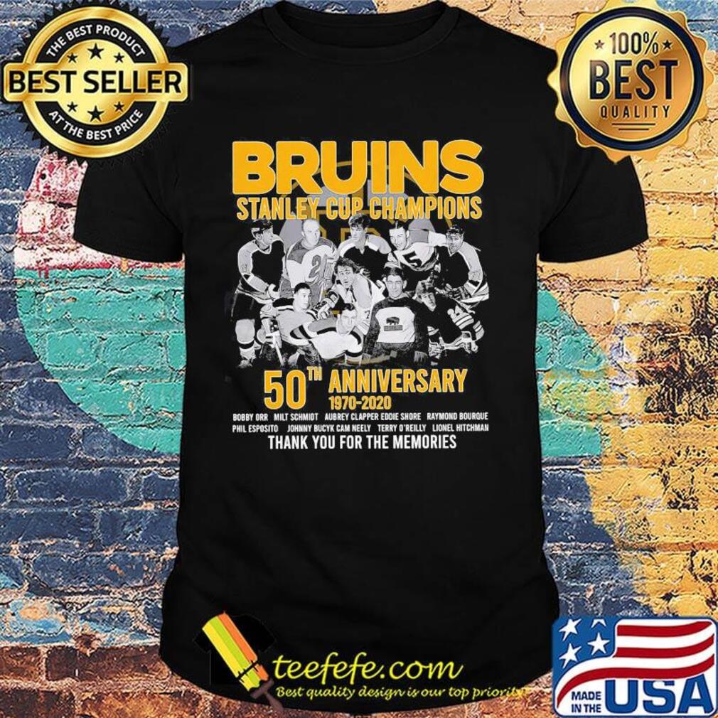 Boston bruins stanley cup champions 50th anniversary 1970 2020 thank you for the memories shirt