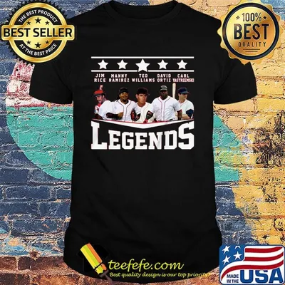Boston red sox baseball legends rice manny williams david carl fan stars shirt