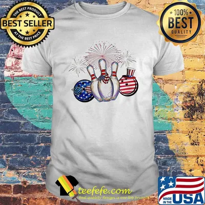 Bowling firework american flag independence day shirt