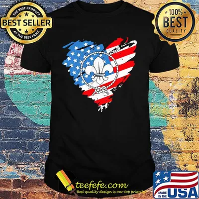 Boy scout flag heart american flag independence day shirt