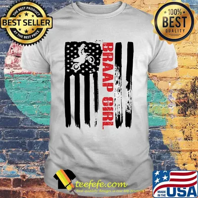Braap girl motocross American flag veteran Independence day shirt