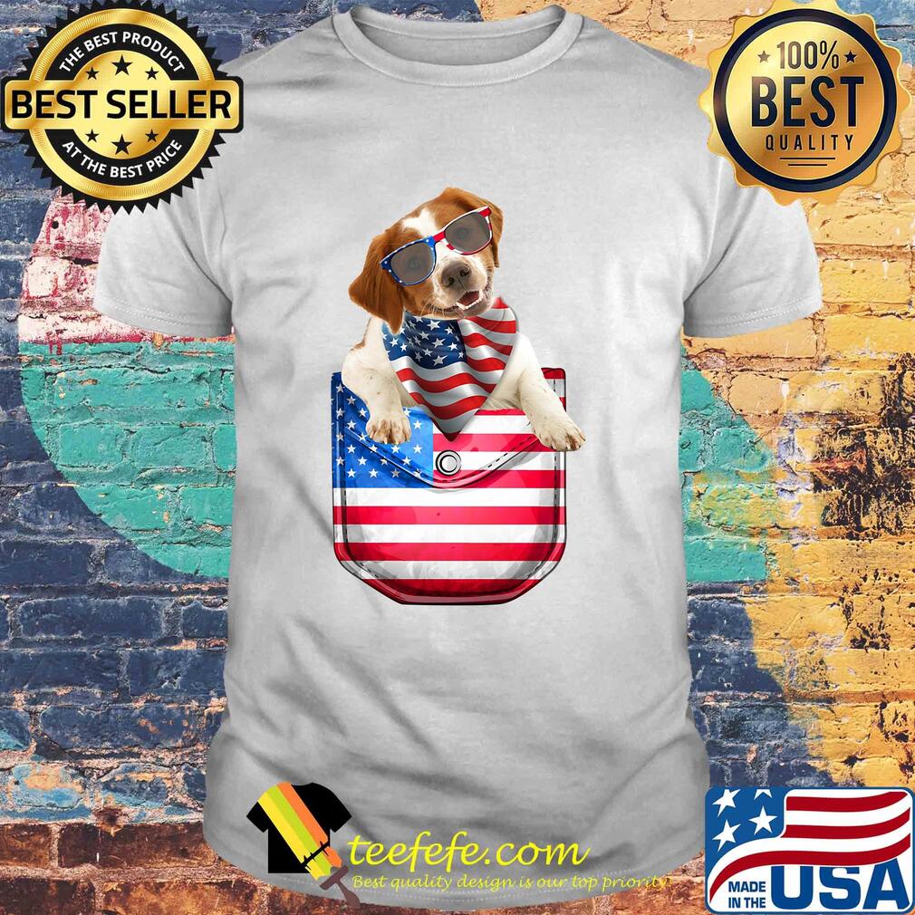 Brittany pocket american flag independence day shirt