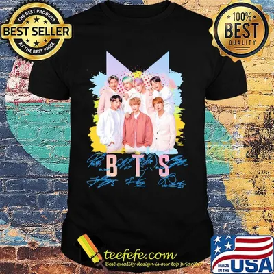 Bts band members signatures shirt