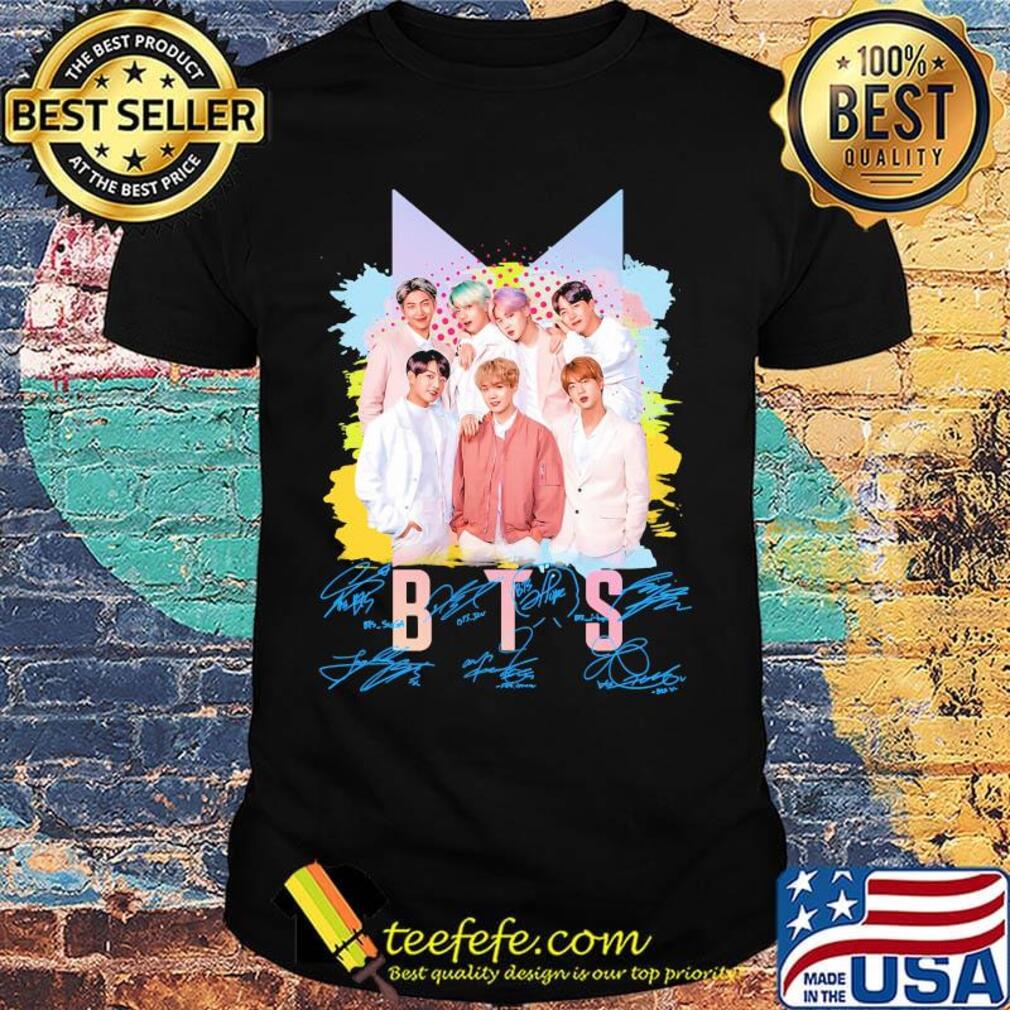 Bts band members signatures shirt