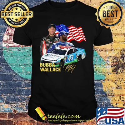 Bubba wallace american flag independence day signature shirt