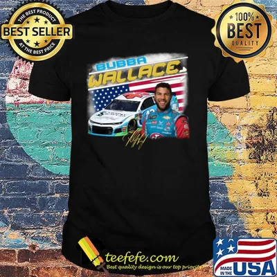 Bubba wallace athletes racing american flag independence day signature shirt