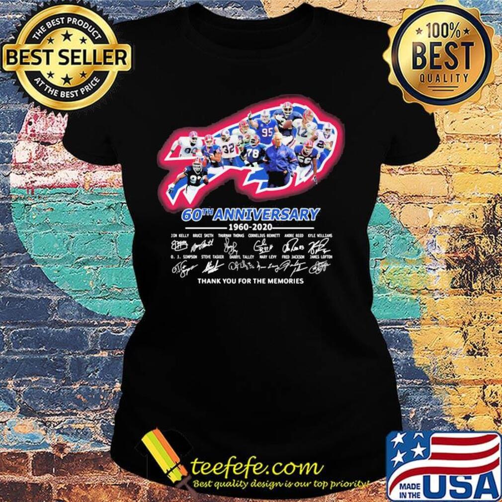 Buffalo bulls 60th anniversary 1960 2020 thank you for the memories signatures s Ladies tee Buffalo bulls 60th anniversary 1960 2020 thank you for the memories signatures s Ladies tee