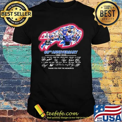 Buffalo bulls 60th anniversary 1960 2020 thank you for the memories signatures shirt