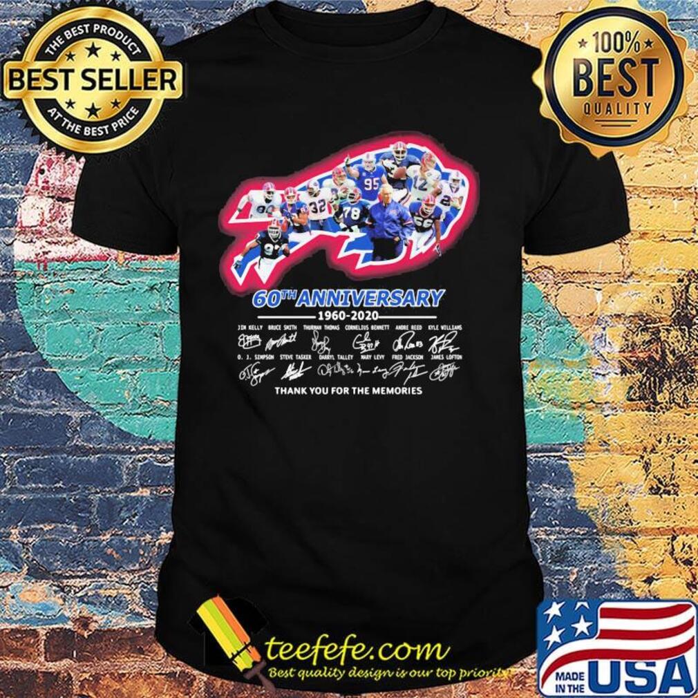 Buffalo bulls 60th anniversary 1960 2020 thank you for the memories signatures shirt Buffalo bulls 60th anniversary 1960 2020 thank you for the memories signatures shirt