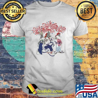 Bugs bunny firework american flag independence day shirt