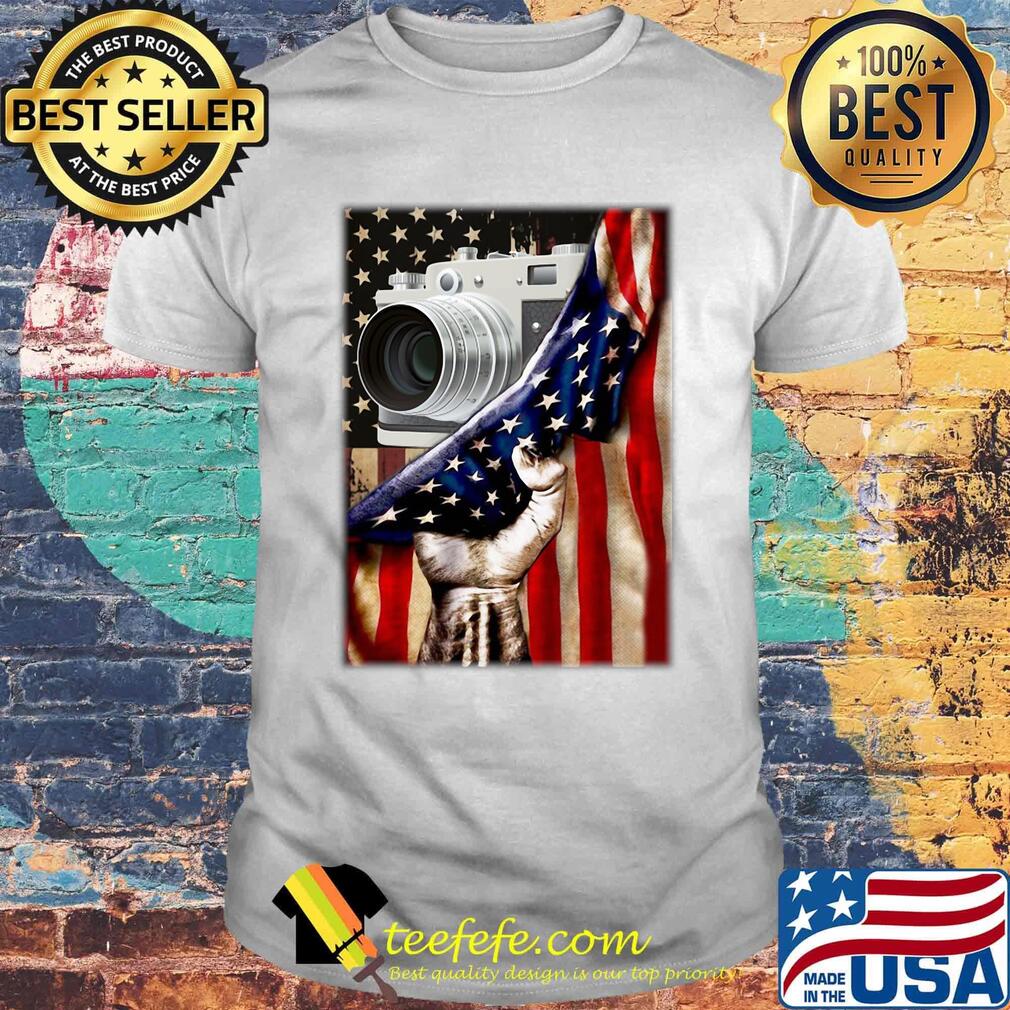 Camera Black Lives Matter American Flag Independence Day Shirt