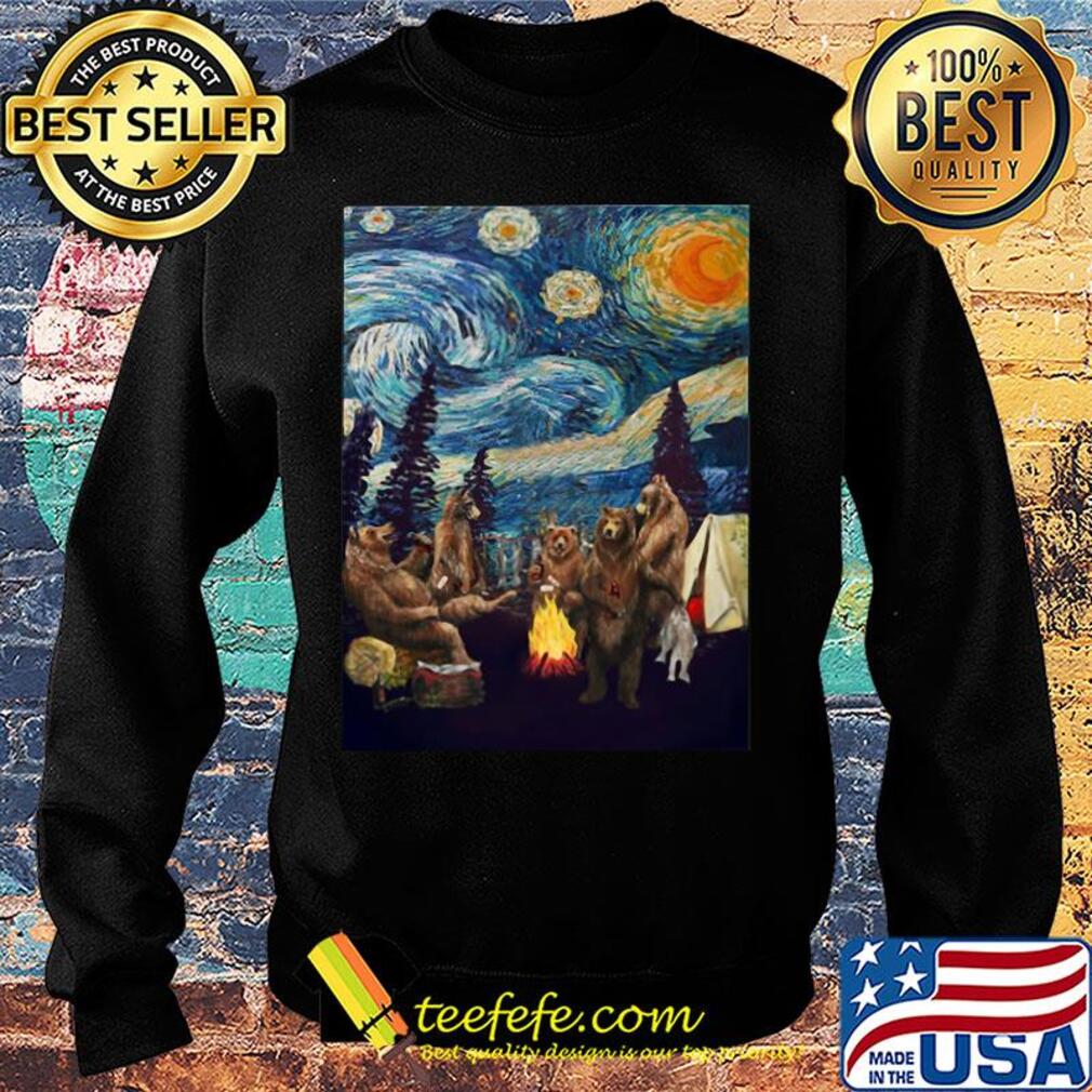 Campfire starry night bear vincent Van gogh s Sweater Campfire starry night bear vincent Van gogh s Sweater