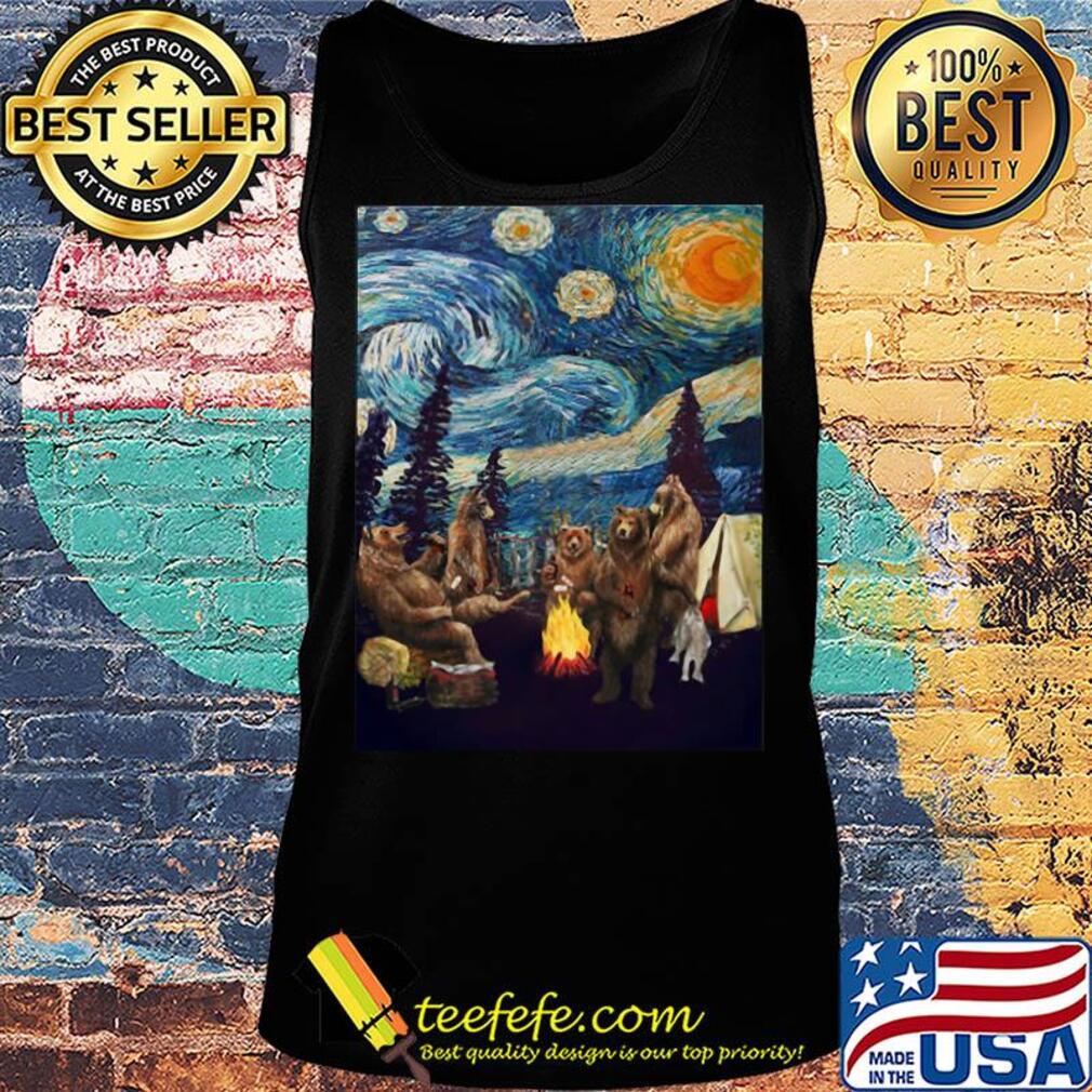 Campfire starry night bear vincent Van gogh s Tank top Campfire starry night bear vincent Van gogh s Tank top