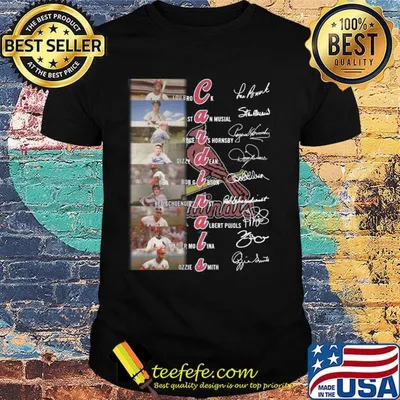 Cardinal team Lou Brock Stan Musial signature shirt