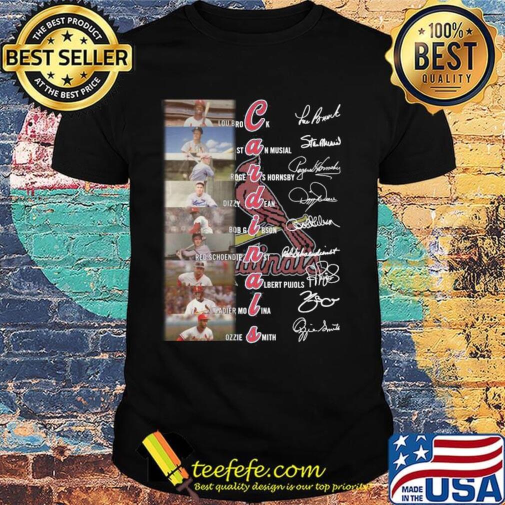 Cardinal team Lou Brock Stan Musial signature shirt