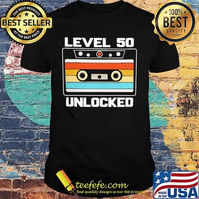 Cassette level 50 unlocked vintage retro shirt