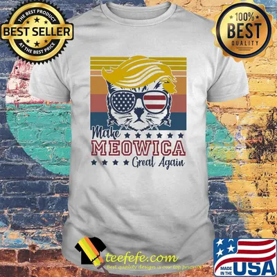 Cat donald trump make meowica great again american flag independence day vintage retro shirt