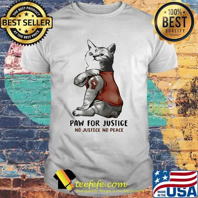 Cat juneteenth paw for justice no justice no peace shirt