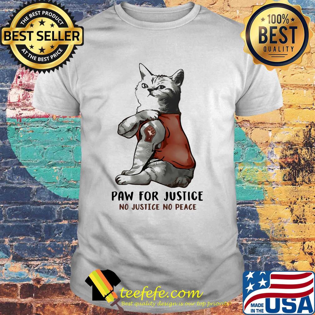 Cat juneteenth paw for justice no justice no peace shirt