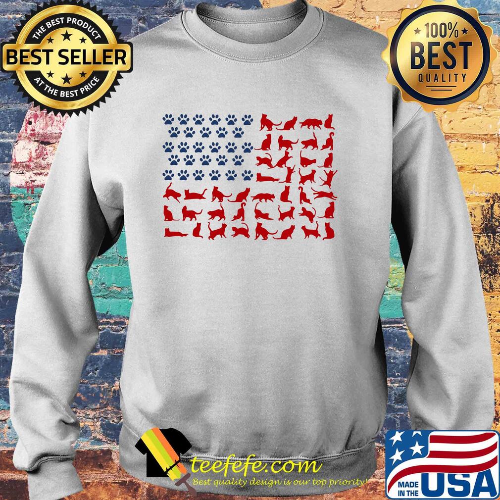 Cat yoga paw American flag veteran Independence Day s Sweater Cat yoga paw American flag veteran Independence Day s Sweater