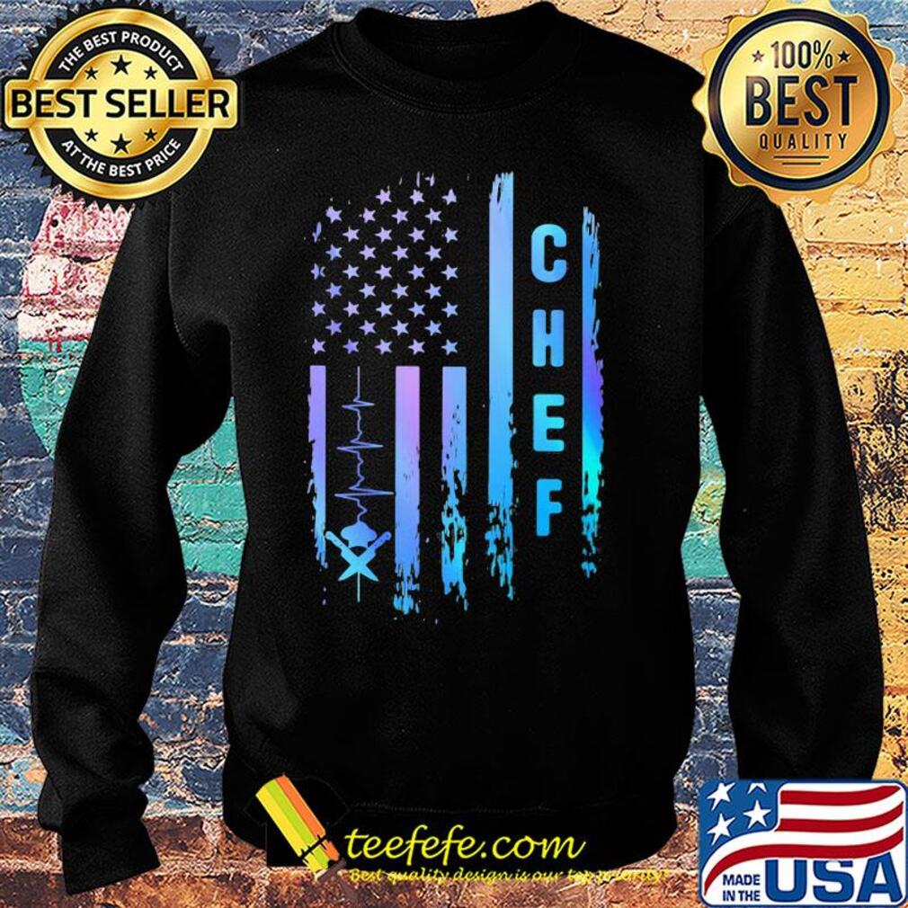 Chef heartbeat american flag independence day s Sweater Chef heartbeat american flag independence day s Sweater