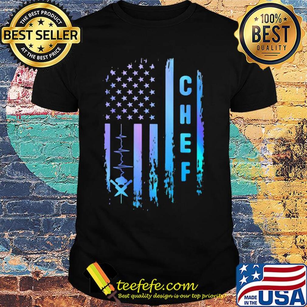 Chef heartbeat american flag independence day shirt Chef heartbeat american flag independence day shirt