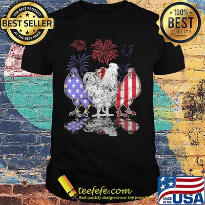 Chicken firework american flag independence day shirt