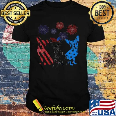 Chihuahuas firework american flag independence day shirt