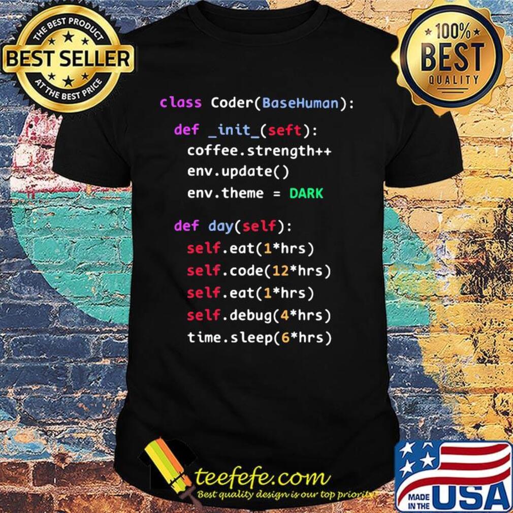 Class coder base human def init self coffee strength shirt