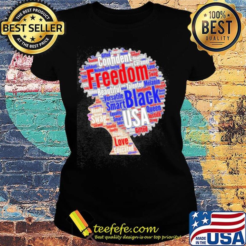 Confident caramel freedom versatile smart black queen USA s Ladies tee Confident caramel freedom versatile smart black queen USA s Ladies tee