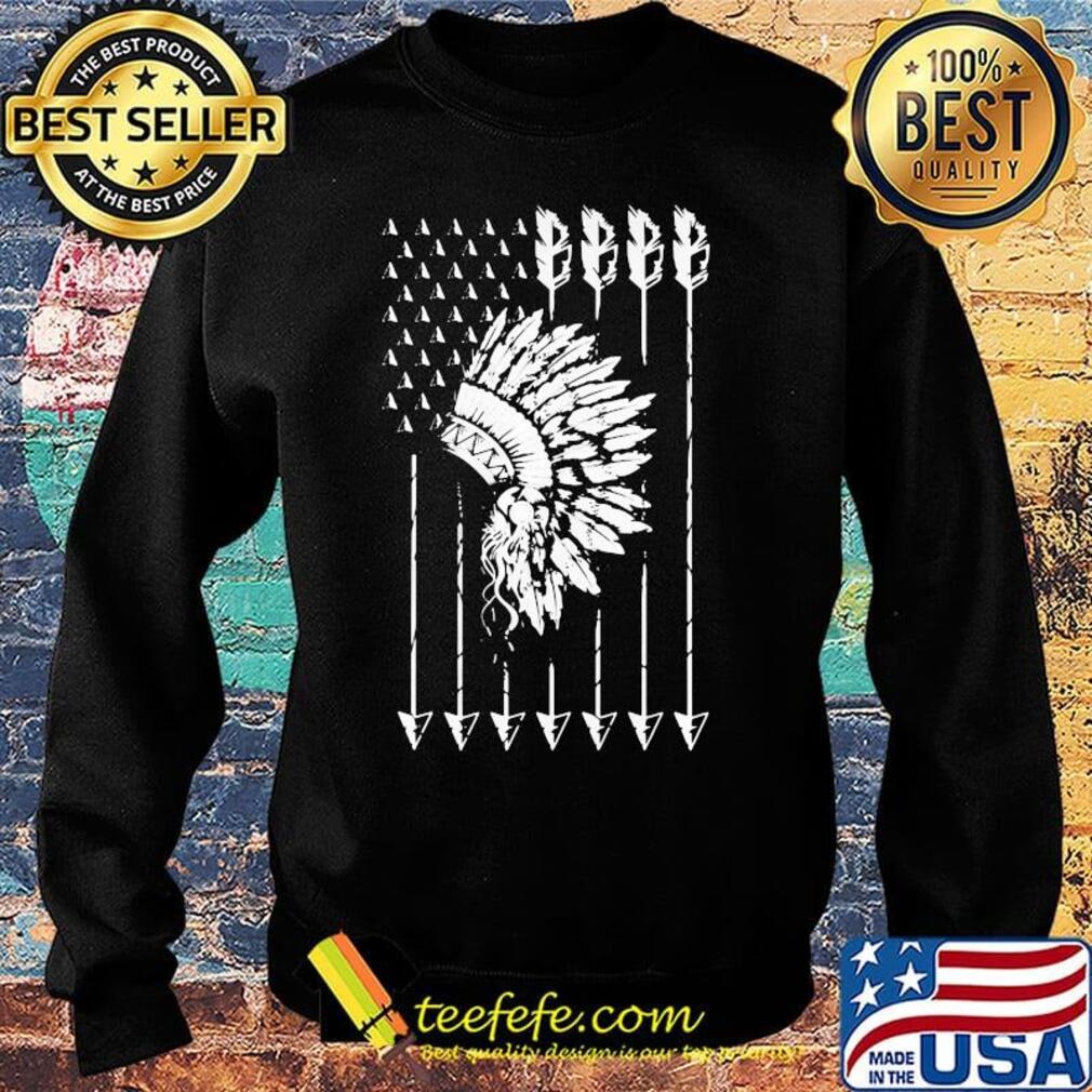 Cool Native American Arrow And Teepee Flag Shirt Sweater Cool Native American Arrow And Teepee Flag Shirt Sweater