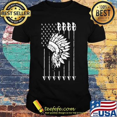 Cool Native American Arrow And Teepee Flag Shirt