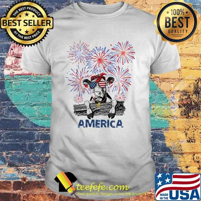 Cow america firework independence day shirt