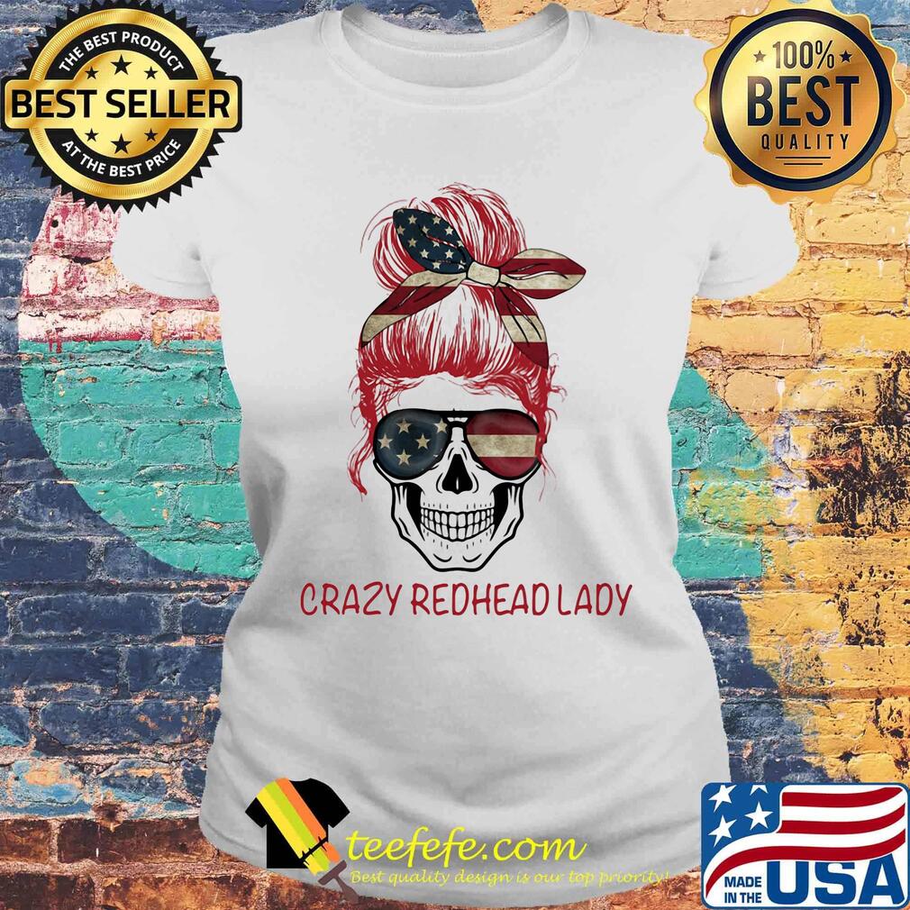 Crazy Redhead Lady Skull s Laides tee Crazy Redhead Lady Skull s Laides tee