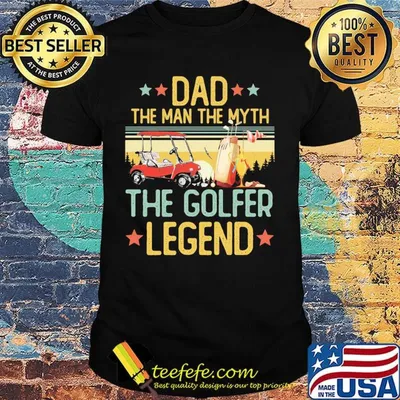 Dad the man the myth the golfer legend happy father's day stars vintage retro shirt
