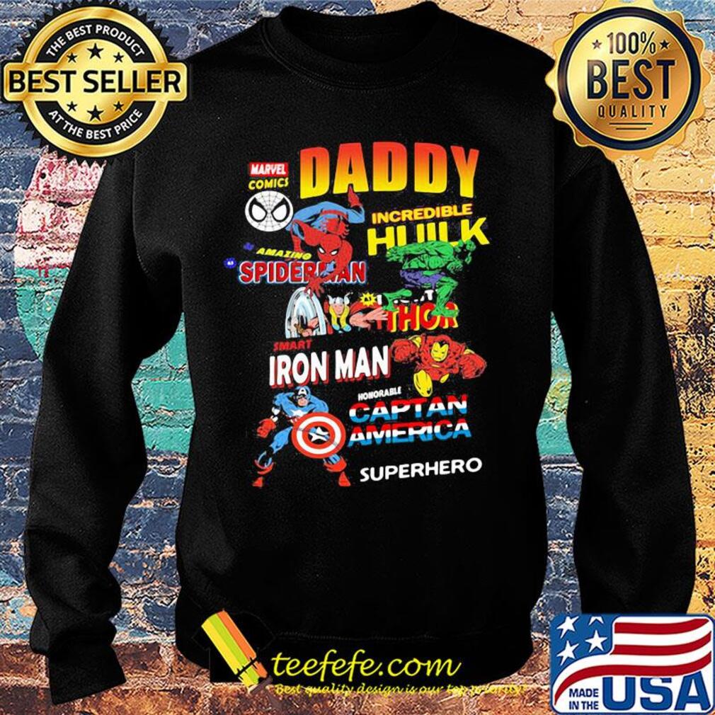 Daddy marvel comics incredible hulk spiderman thor iron man captain america superhero s Sweater Daddy marvel comics incredible hulk spiderman thor iron man captain america superhero s Sweater
