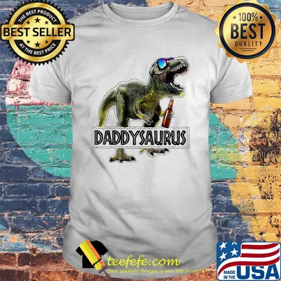 Daddysaurus daddy dinosaur beer happy father's day shirt