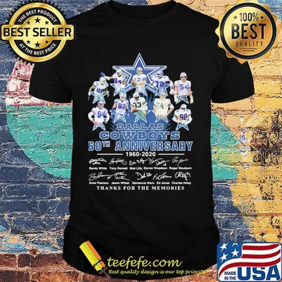 Dallas cowboys 60th anniversary 1960 2020 thank you for the memories signatures shirt