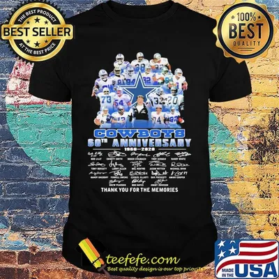Dallas cowboys football 60th anniversary 1960 2020 thank you for the memories signatures shirt